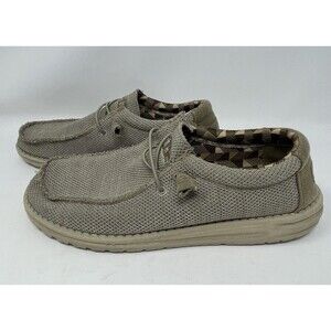 Hey Dude Wally Sox Men’s Size 10 Beige/Brown Knit Slip On Lightweight